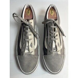 Vans Men’s Old Skool Casual Sneakers 500714 Canvas Black Gray #36 Shoes Size  12